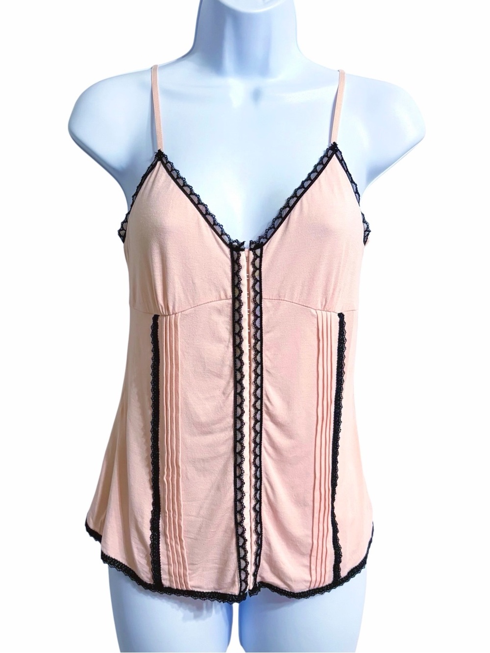 Express Vintage Y2K Coquette Camisole M Pink Lace Trim Boho Concert Festival